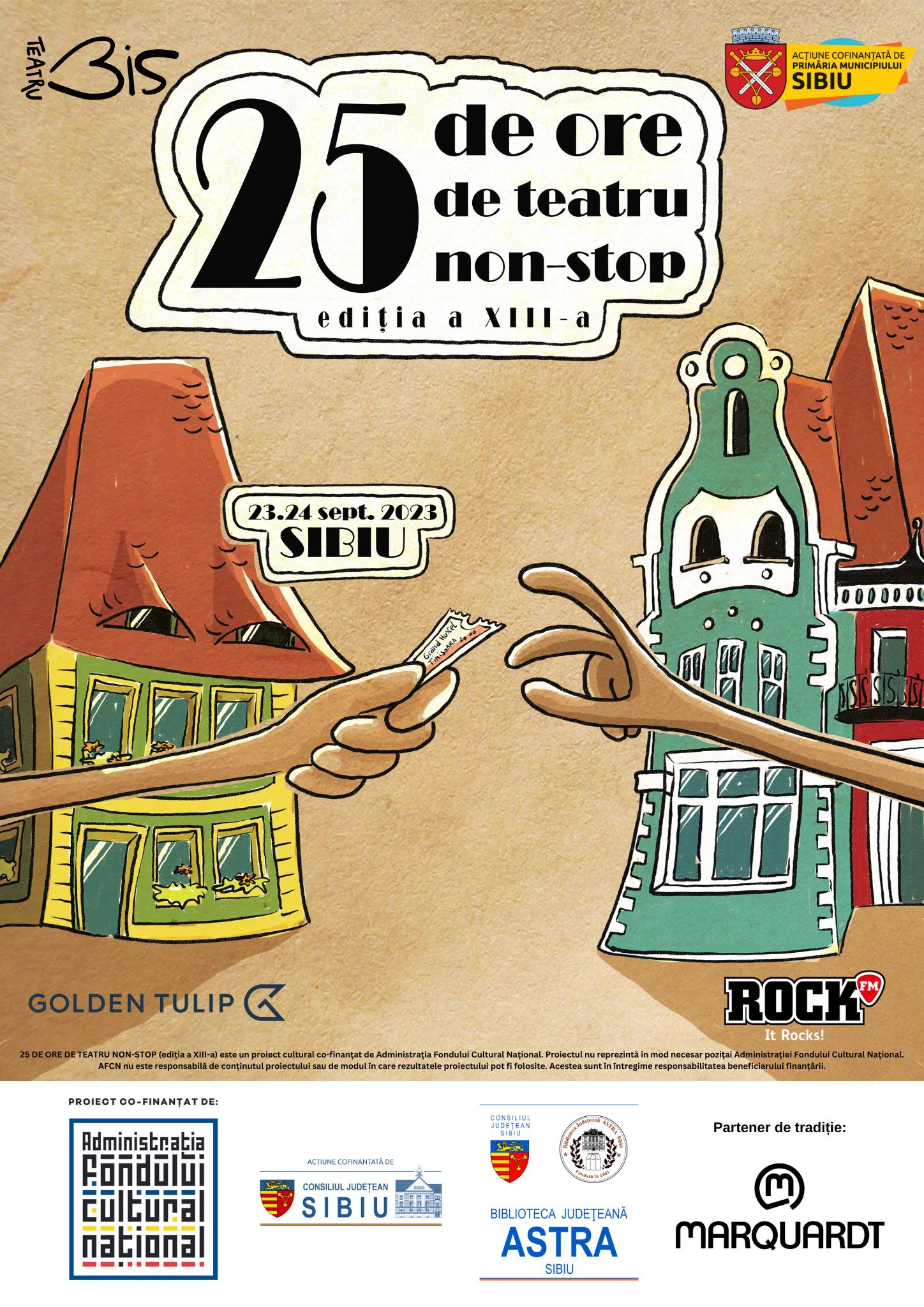 Program “25 DE ORE DE TEATRU NON-STOP” Sibiu, 23 – 24 septembrie 2023